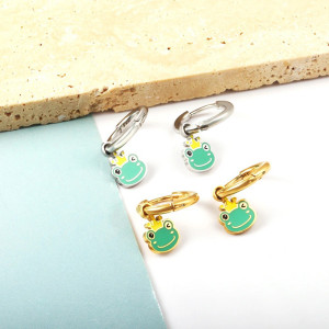 Cute Frog Prince Earrings - Gold & Silver