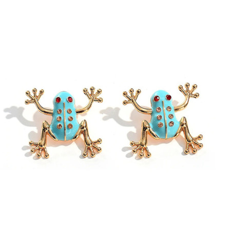 Turquoise Crown Frog Earrings - Cute & Unique Jewelry Gift