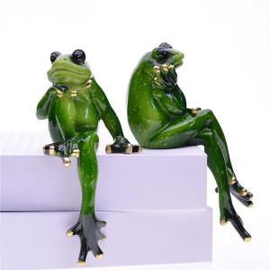 Cute "Bucolic Thought" Frog Figurine | Resin Home Decor Gift