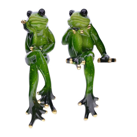 Cute "Bucolic Thought" Frog Figurine | Resin Home Decor Gift