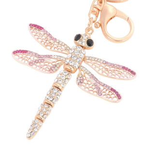Ocean Breeze Dragonfly Keychain | Elegant Rhinestone Charm Gift