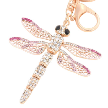 Ocean Breeze Dragonfly Keychain | Elegant Rhinestone Charm Gift