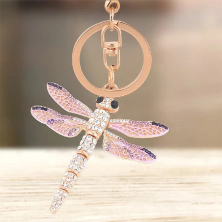 Ocean Breeze Dragonfly Rhinestone Keychain