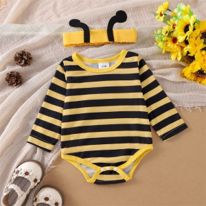 Cute Bee Costume for Baby Girl | Romper, Dress & Headband Set
