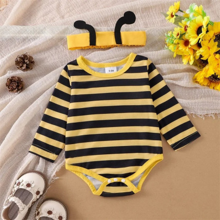 Cute Bee Costume for Baby Girl | Romper, Dress & Headband Set