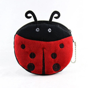 Cute Ladybug Keychain & Mini Coin Purse 'Garden Red'