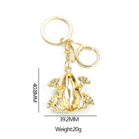 Cute Frog Keychain "Verdant Glow" - Gold or Silver Finish
