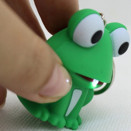 Funny Light-Up Croaking Frog Keychain