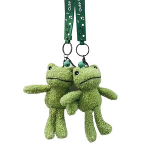 Cute Frog Plush Keychain 'Cuddly Companion' – Soft & Cozy Gift