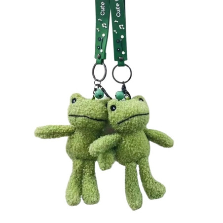 Cute Frog Plush Keychain 'Cuddly Companion' – Soft & Cozy Gift