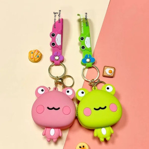 Pastel Frog Keychain – Cute Green or Pink Kawaii Gift