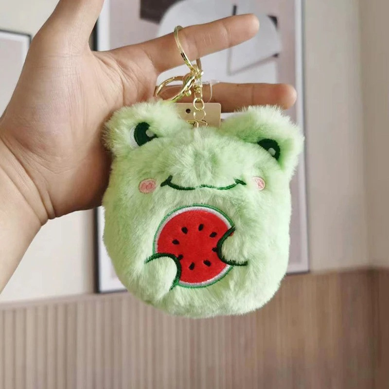 Cute Frog Keychain Coin Purse | Flower & Strawberry Gift Idea