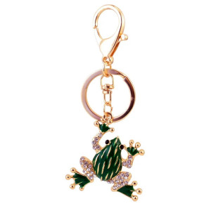 Gold & Emerald Frog Keychain | Cute Gift for Frog Lovers