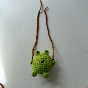 Swinging Frog Keychain | Handmade Crochet Cute Nature Gift