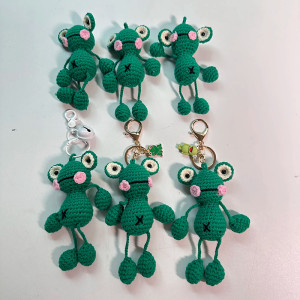 Funny Frog Keychain - Handmade Crochet - 5 Cute Styles!