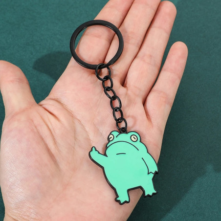 Cheeky 'Green Gesture' Frog Keychain | Funny & Unique Gift
