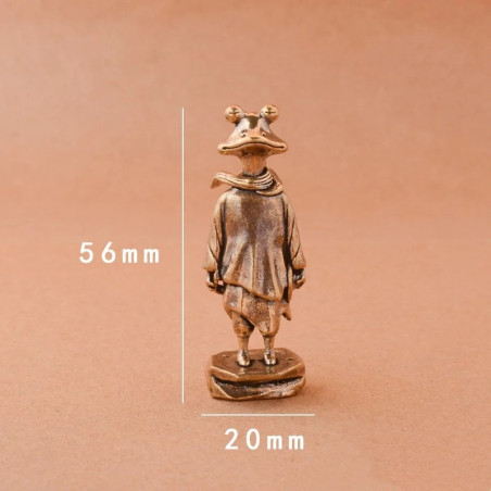 Zen Frog Statue | Vintage Copper Sculpture for Garden Decor