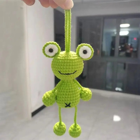 Handmade Crochet Frog Car Mirror Charm | Cute Frog Lover Gift