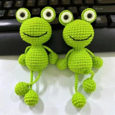 Handmade Crochet Frog Car Mirror Charm | Cute Frog Lover Gift