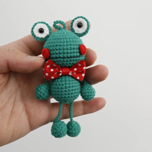 Gentleman Frog Car Charm | Handmade Crochet Mirror Accessory
