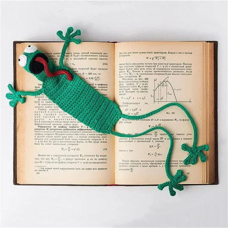 Handmade Knitted Frog Bookmark - Funny & Cute Gift Idea
