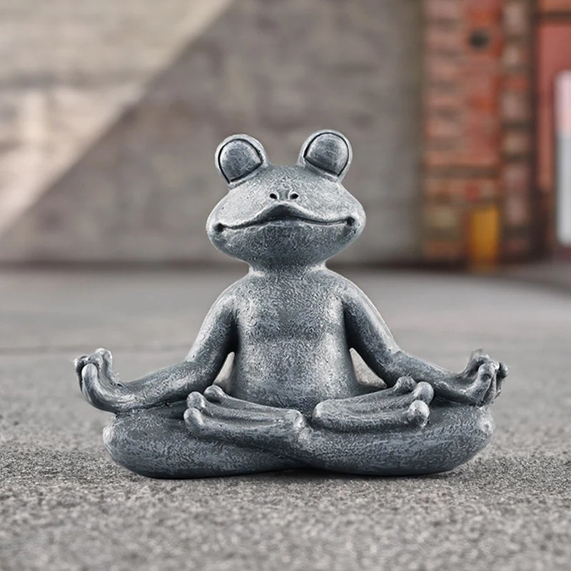 Zen Meditation Frog Figurine
