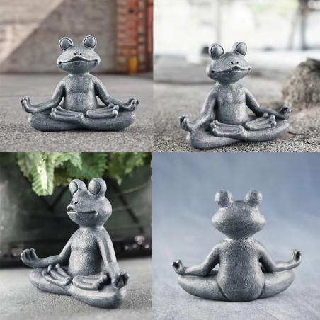 Cute Zen Frog Statue | Resin Meditation & Yoga Decor Gift