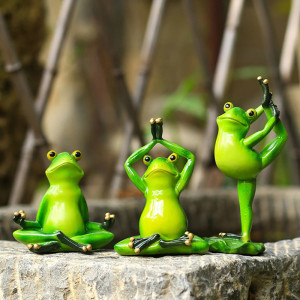 Yoga Frog Resin Figurine | 3 Unique Poses | Funny Zen Gift