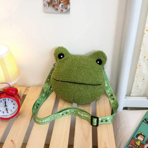 Cute Frog Head Plush Bag
