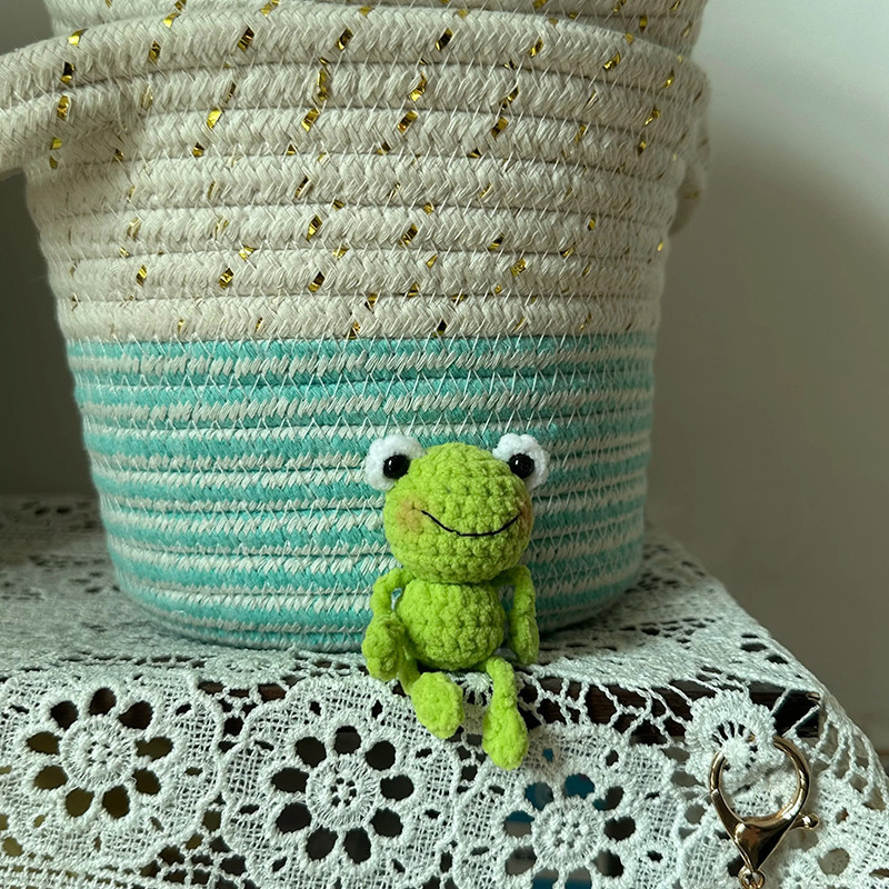 Handmade Crochet Frog Keychain | Cute Unique Gift Idea