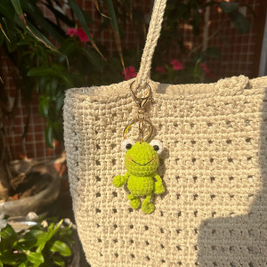 Handmade Crochet Frog Keychain | Cute Unique Gift Idea
