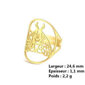 Gold & Silver Butterfly Ring | Cute Adjustable Pollinator Jewelry
