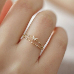 Shimmering Butterfly Ring – Silver or Gold | 1001 Bees