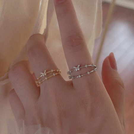 Shimmering Butterfly Zircon Ring