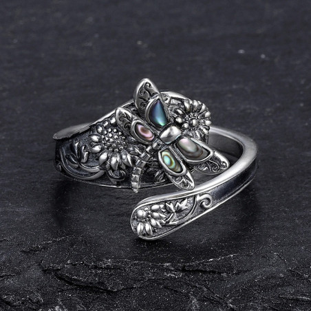 Mystic Wings Dragonfly Ring in 925 Sterling Silver