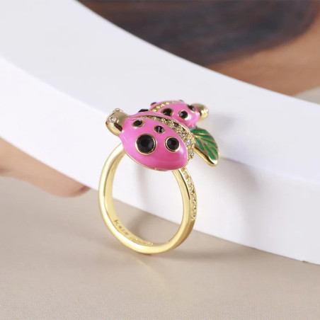 Charming Garden Ladybug Ring | Cute 925 Silver Jewelry Gift