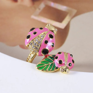 Charming Garden Ladybug Ring | Cute 925 Silver Jewelry Gift