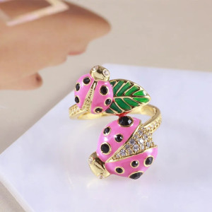 Charming Garden Ladybug Ring | Cute 925 Silver Jewelry Gift