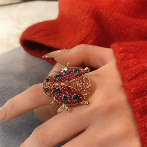 Joyful Sparkle Ladybug Ring