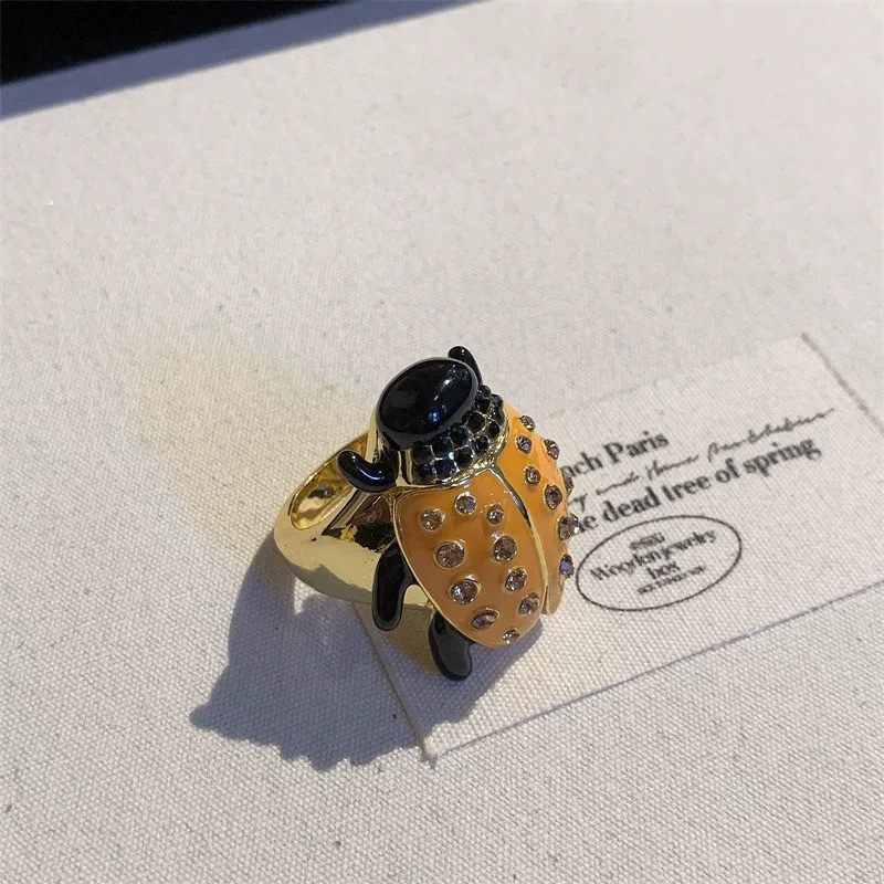Golden Morning Ladybug Ring