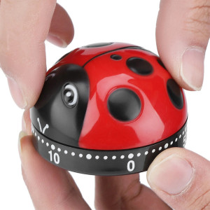 Cute Ladybug Kitchen Timer | 60-Minute Mechanical Countdown
