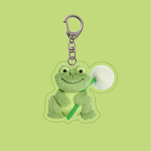Smiling Frog Acrylic Keychain | Cute Dandelion Gift Idea