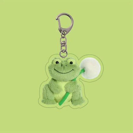 Smiling Frog Acrylic Keychain | Cute Dandelion Gift Idea
