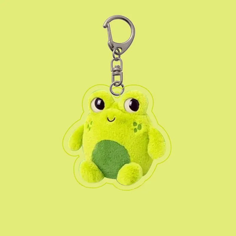 Cute Lemon Bliss Frog Acrylic Keychain
