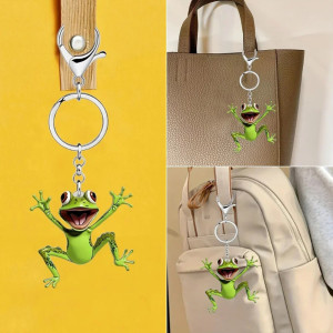 Funny Leaping Frog Acrylic Keychain