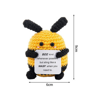 "Bee Kind" Crochet Bee Plush – Cute Motivational Gift