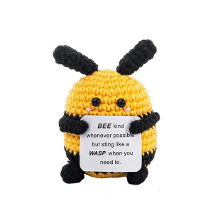 "Bee Kind" Crochet Bee Plush – Cute Motivational Gift