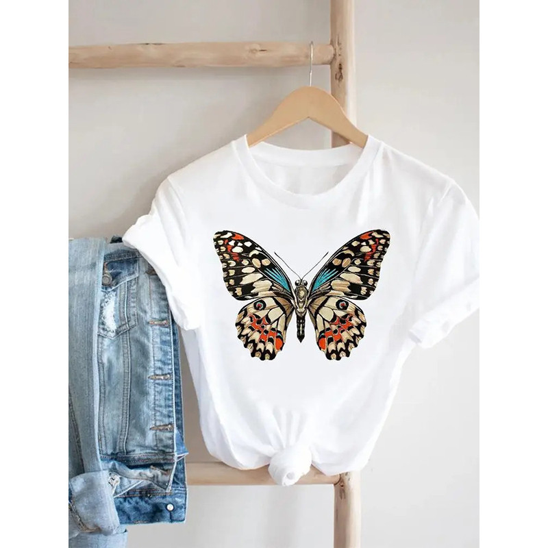 Vintage Winged Beauty Butterfly Tee – Retro & Natural Elegance