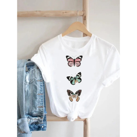 "Fluttering Trio" Vintage Butterfly T-Shirt