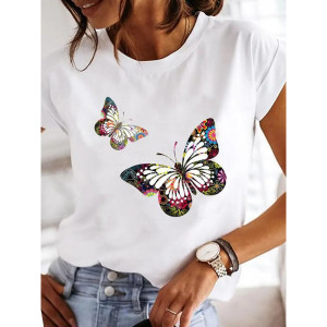 Bohemian Floral Duo Butterfly T-Shirt